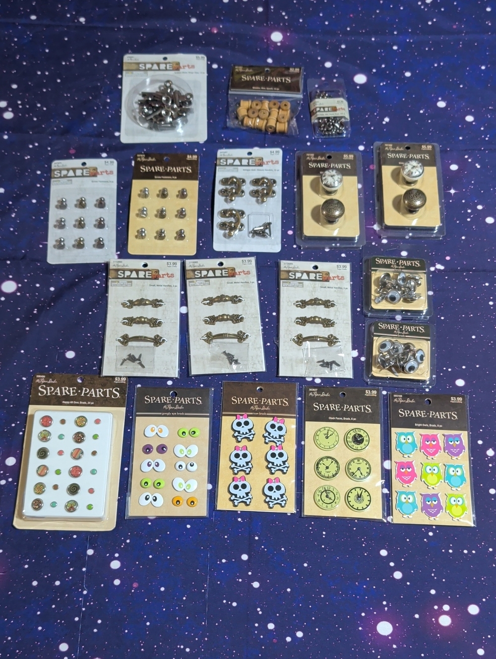 HUGE LOT Paper Studio Spare Parts Assorted Craft Embellishments 18 Packages NEW
